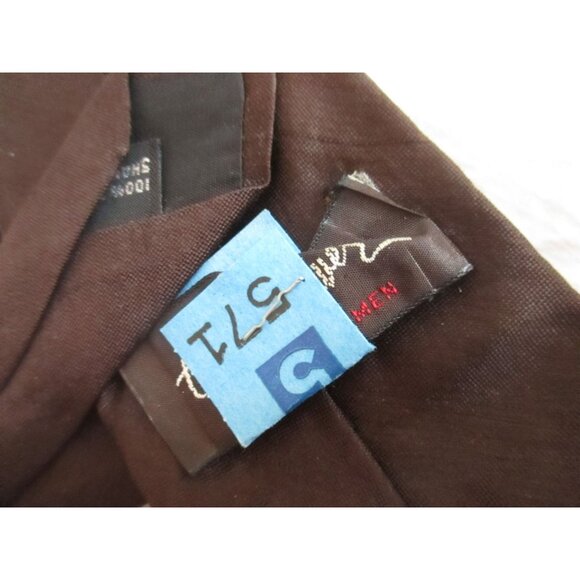 Vintage Silk Neck Tie 3” 56" Brown The Denver - Picture 4 of 4